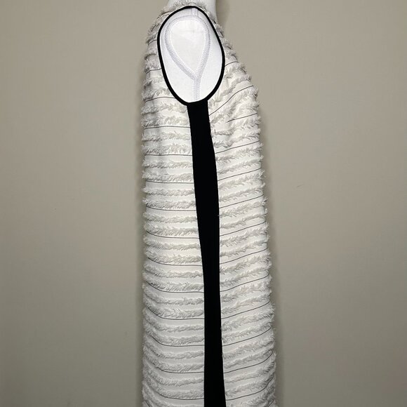 Vince Camuto -  White Textured Stripe Sheath Dress – Size 10 - Picture 4 of 8